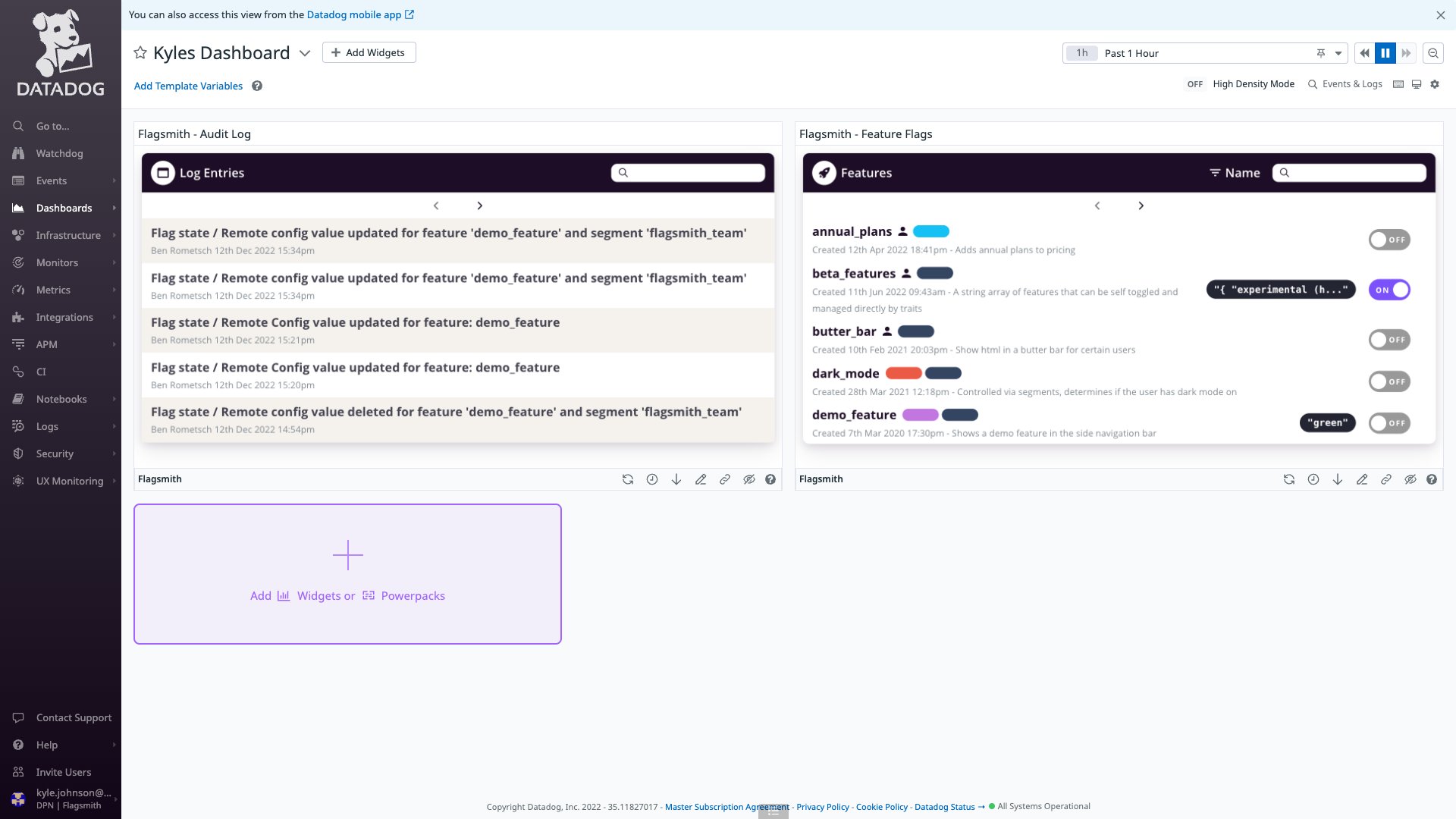 Datadog Dashboard Widget